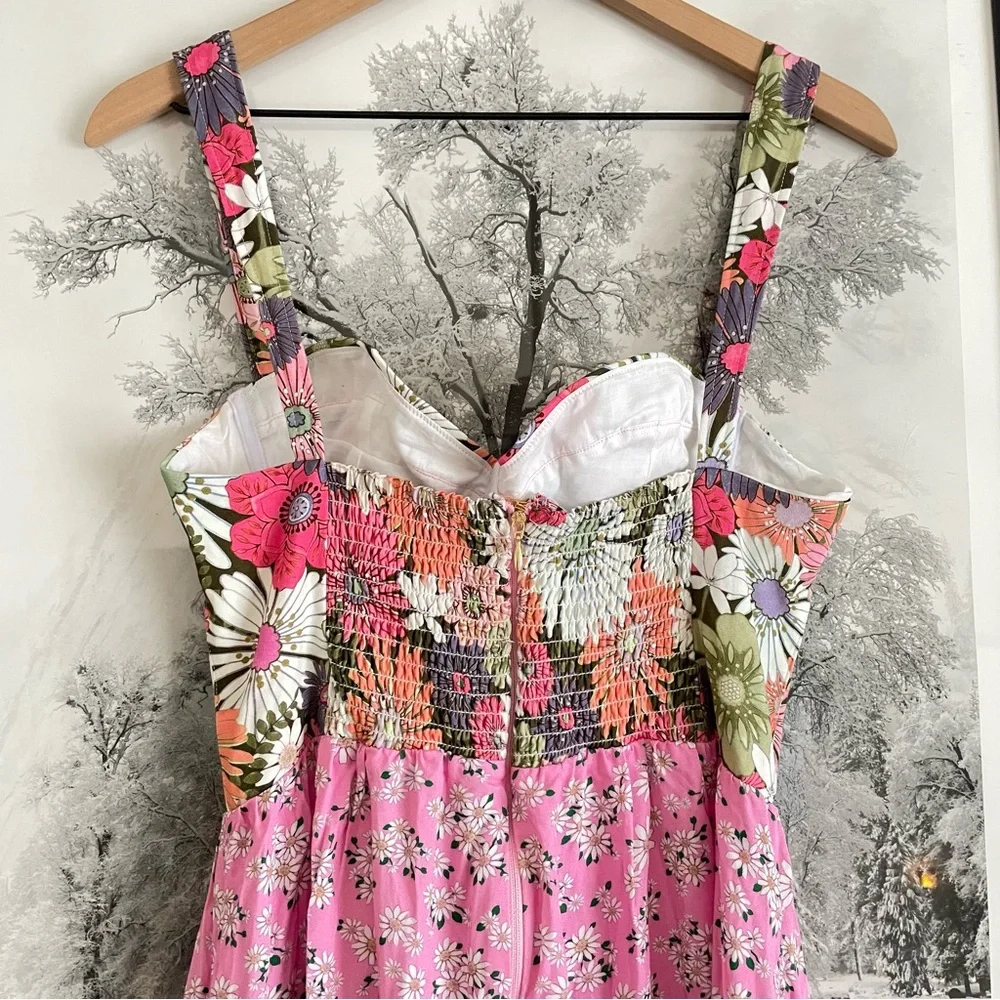 Agua Bendita Alani Java Maxi Dress Pink Bloom Large Underwire NWT - Picture 12 of 16